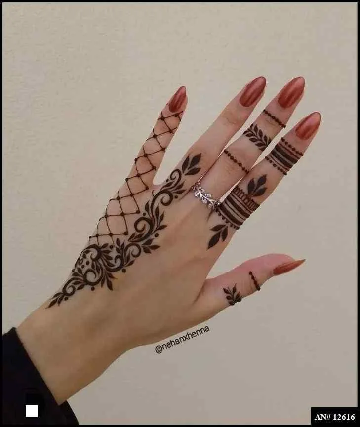 easy simple finger mehndi design