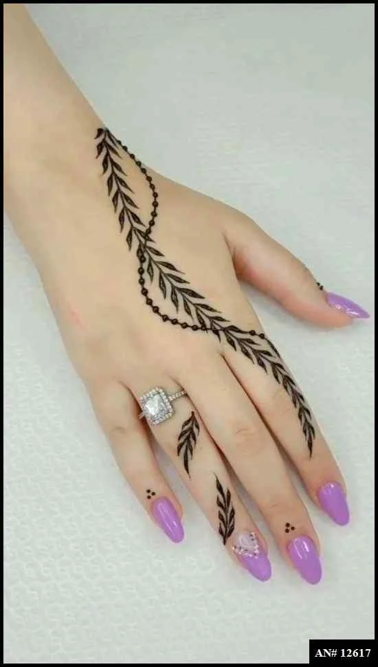 easy simple finger mehndi design
