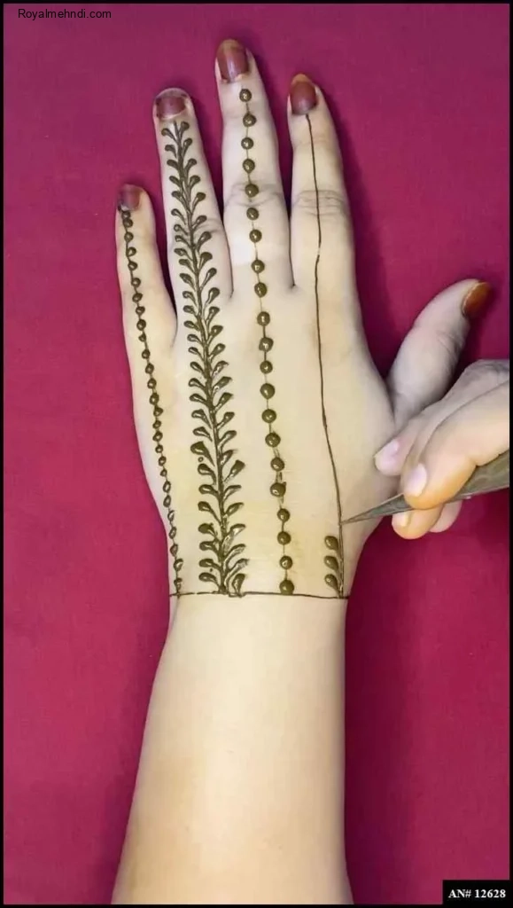easy simple finger mehndi design