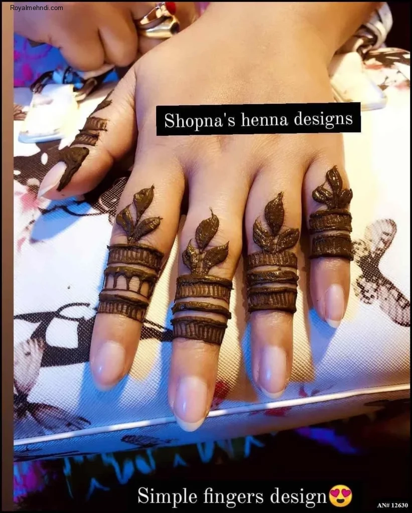 easy simple finger mehndi design