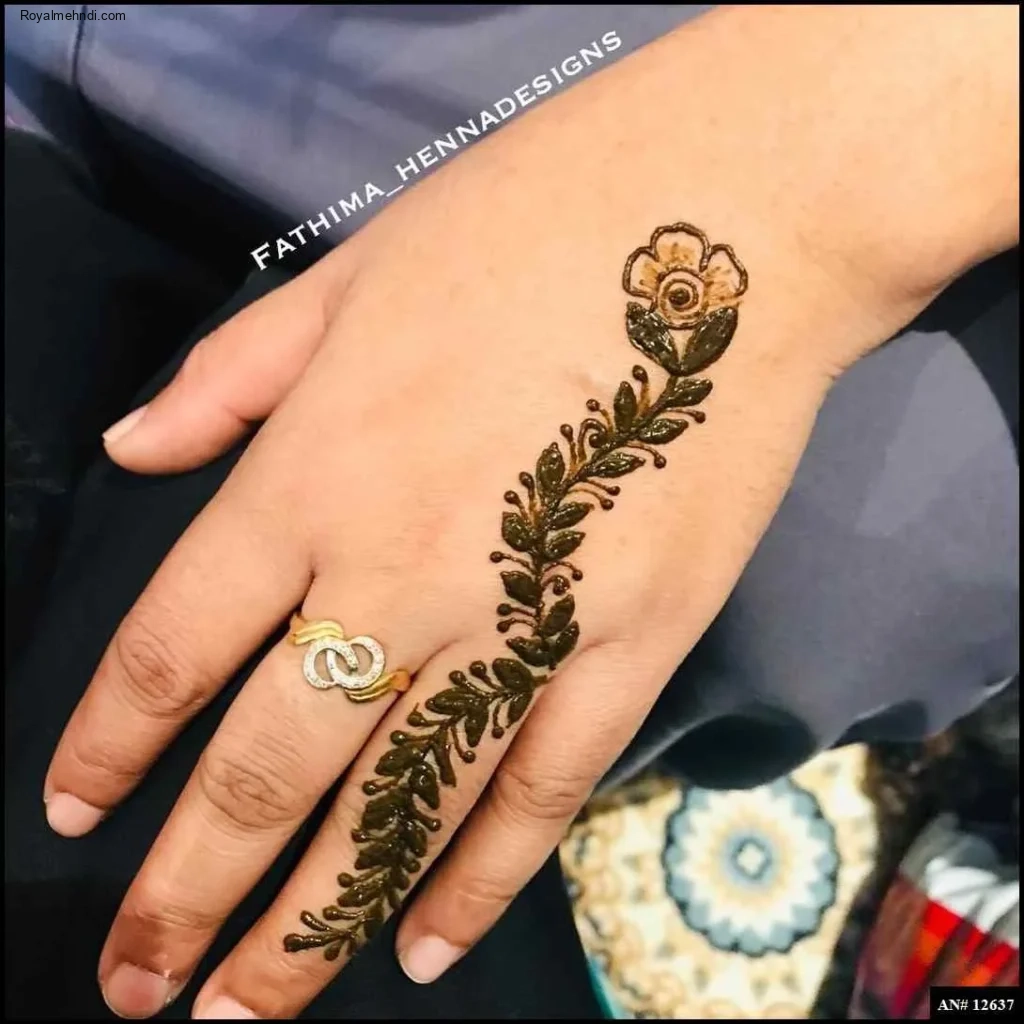 easy simple finger mehndi design