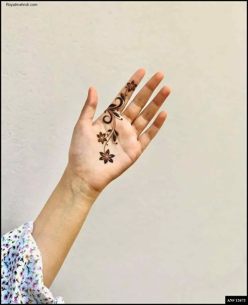 easy simple finger mehndi design