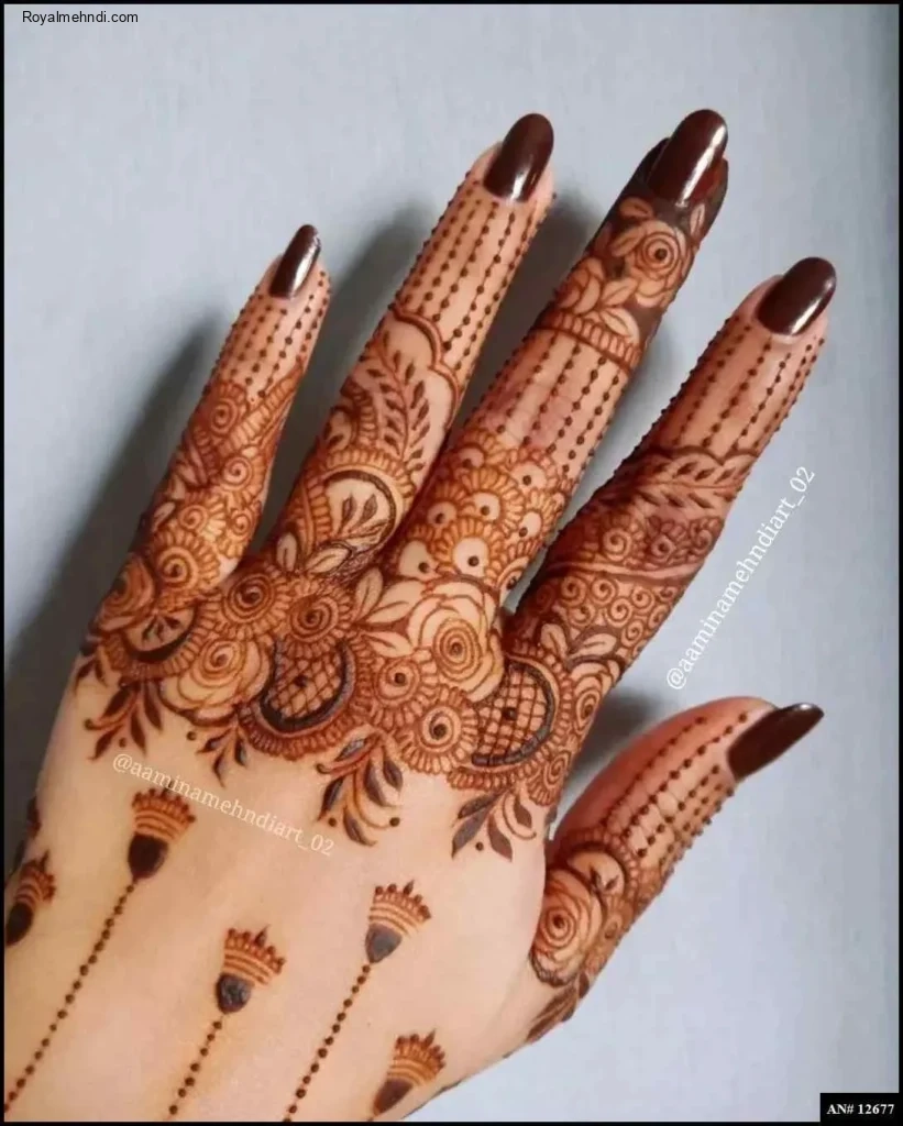 easy simple finger mehndi design