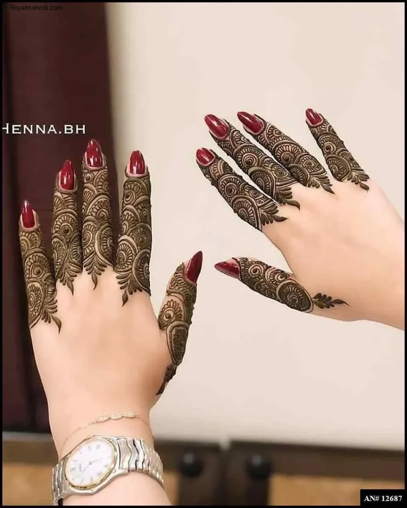 easy simple finger mehndi design