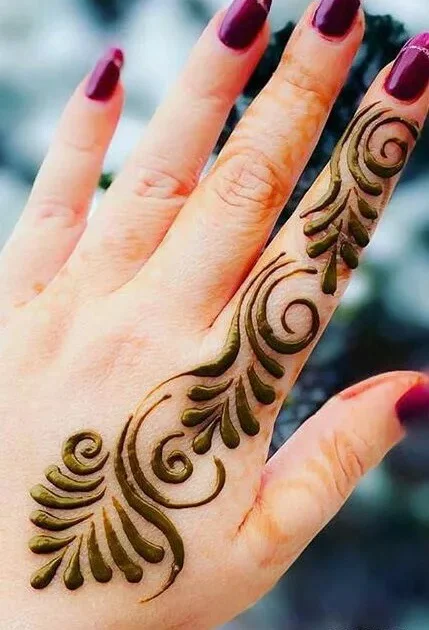 easy simple finger mehndi design