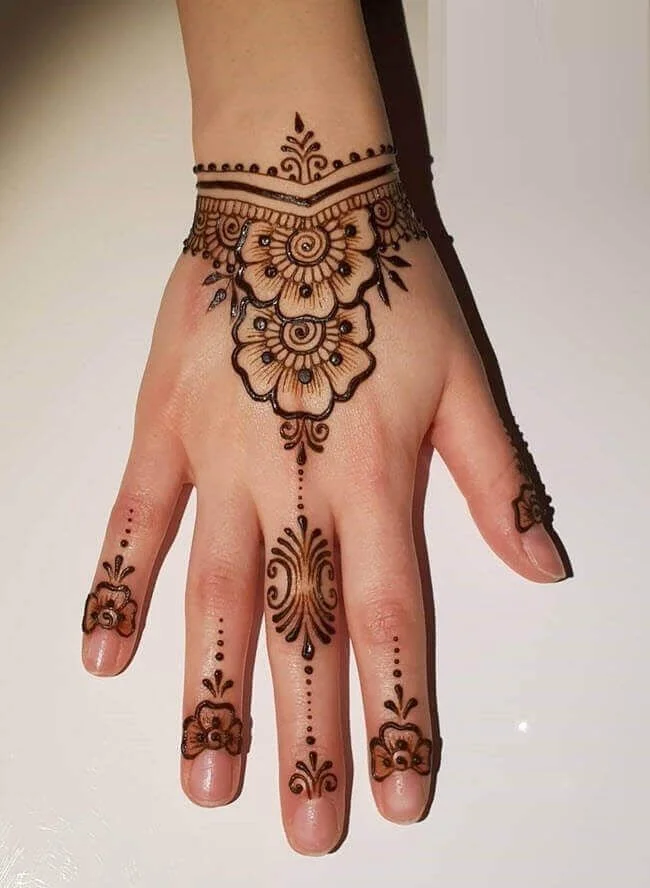 easy simple finger mehndi design