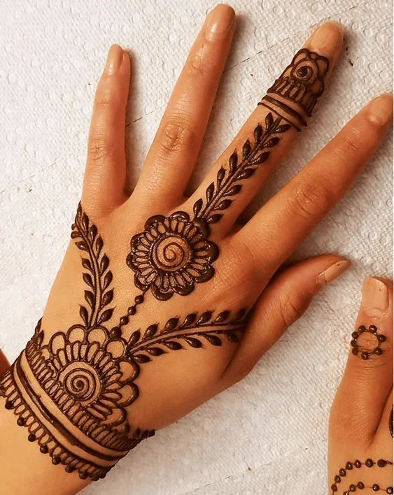 easy simple finger mehndi design