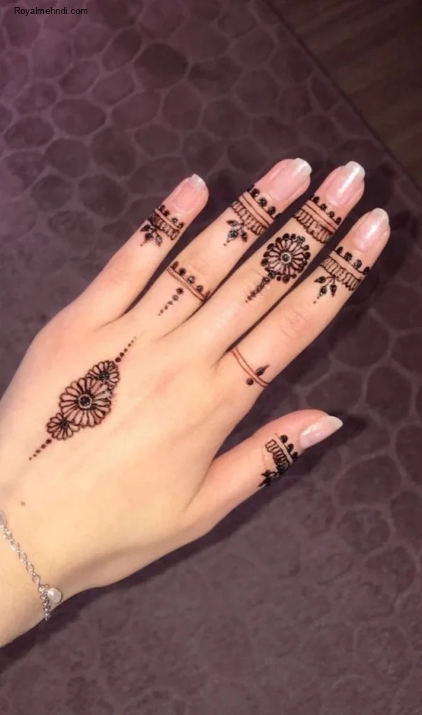easy simple finger mehndi design