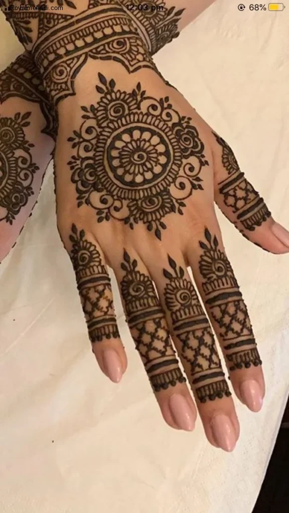 easy simple finger mehndi design