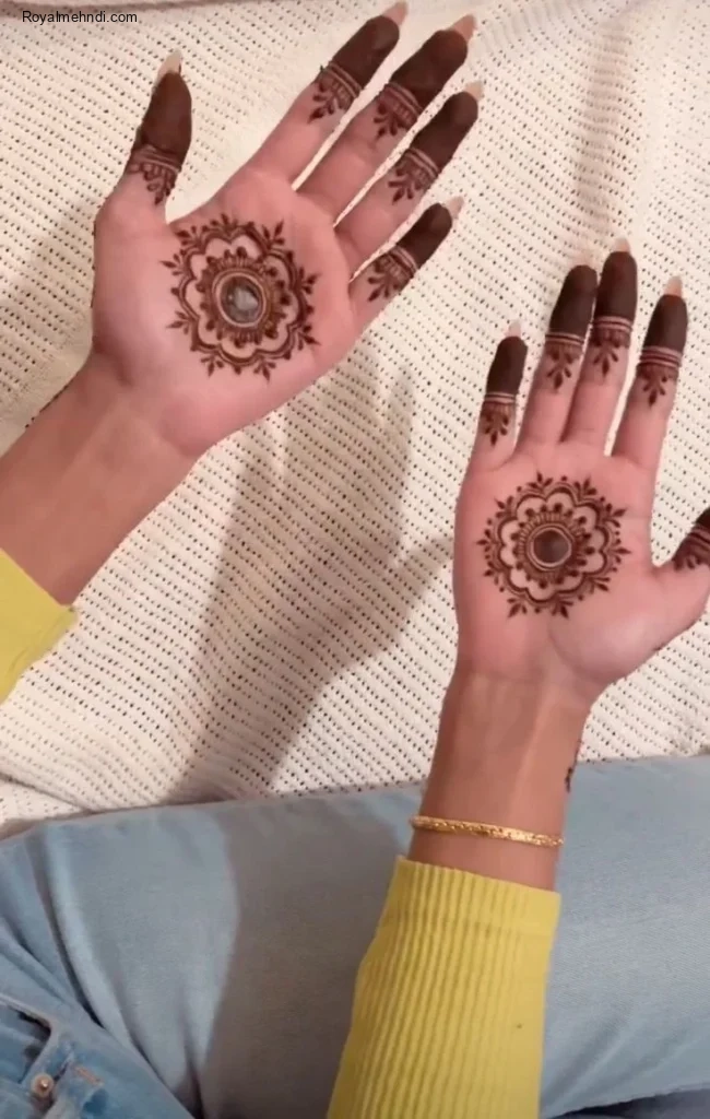easy simple finger mehndi design
