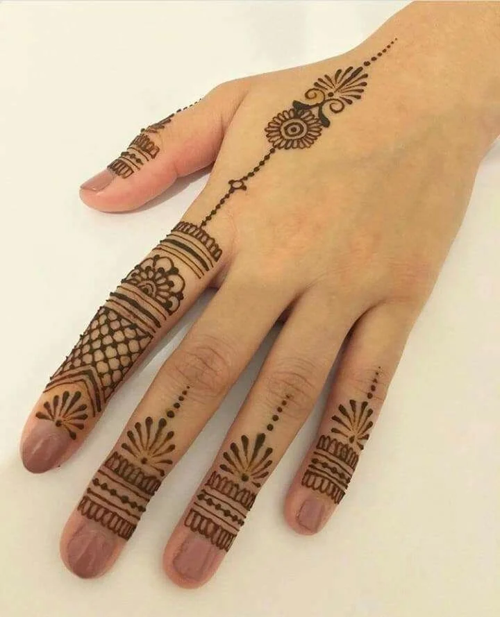 easy simple finger mehndi design
