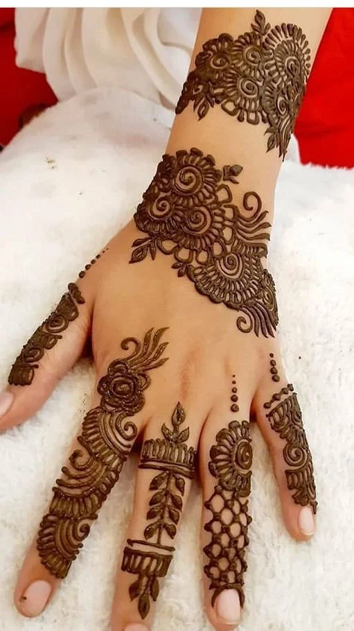 easy simple finger mehndi design