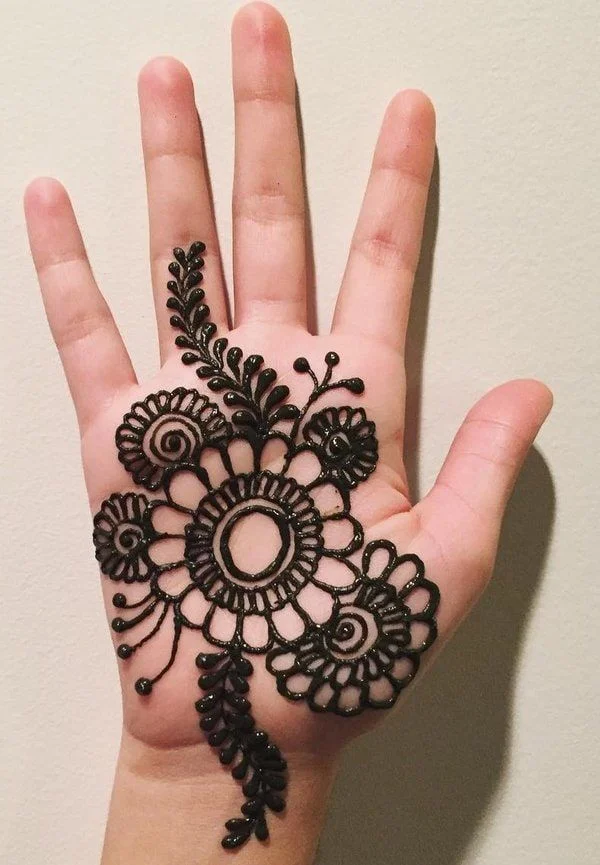 easy simple finger mehndi design