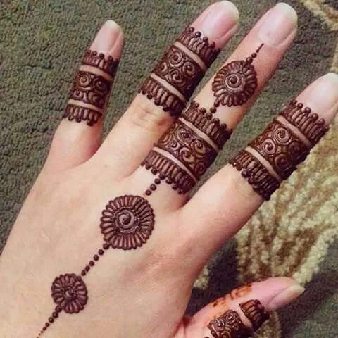 easy simple finger mehndi design