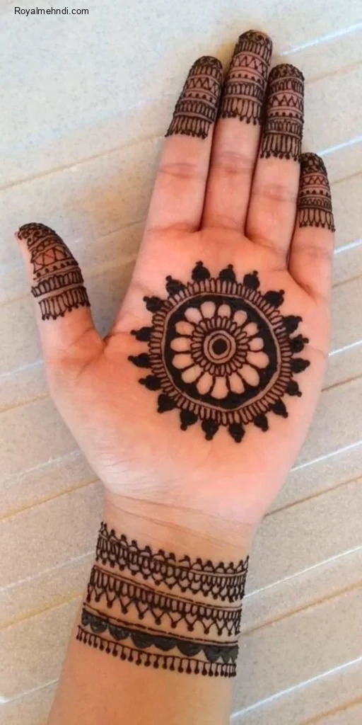 easy simple finger mehndi design