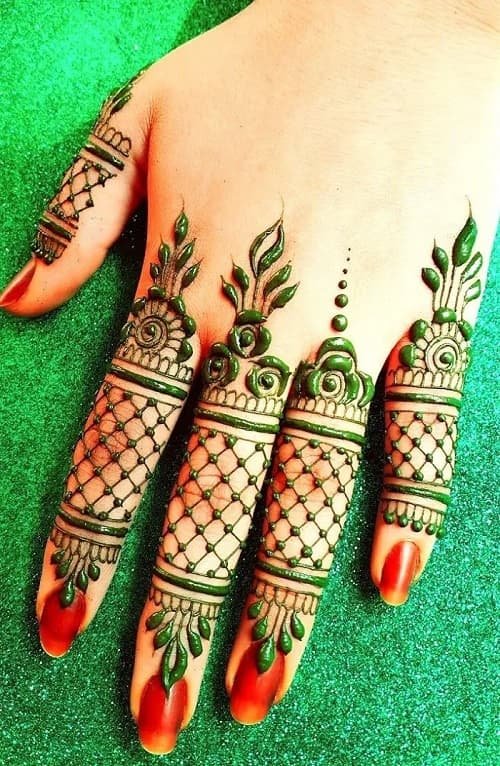 easy simple finger mehndi design