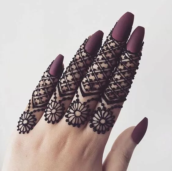 easy simple finger mehndi design