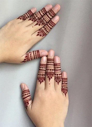 easy simple finger mehndi design