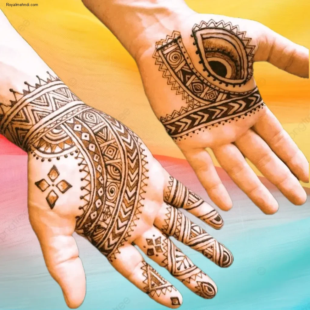 easy front hand simple mehndi design