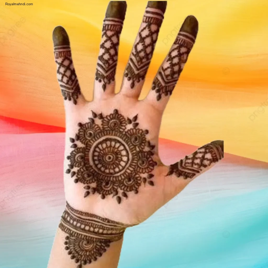 easy front hand simple mehndi design