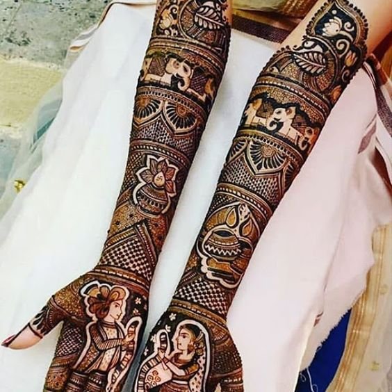 modern full hand mehndi designs