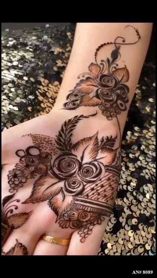 front full hand mehndi design
