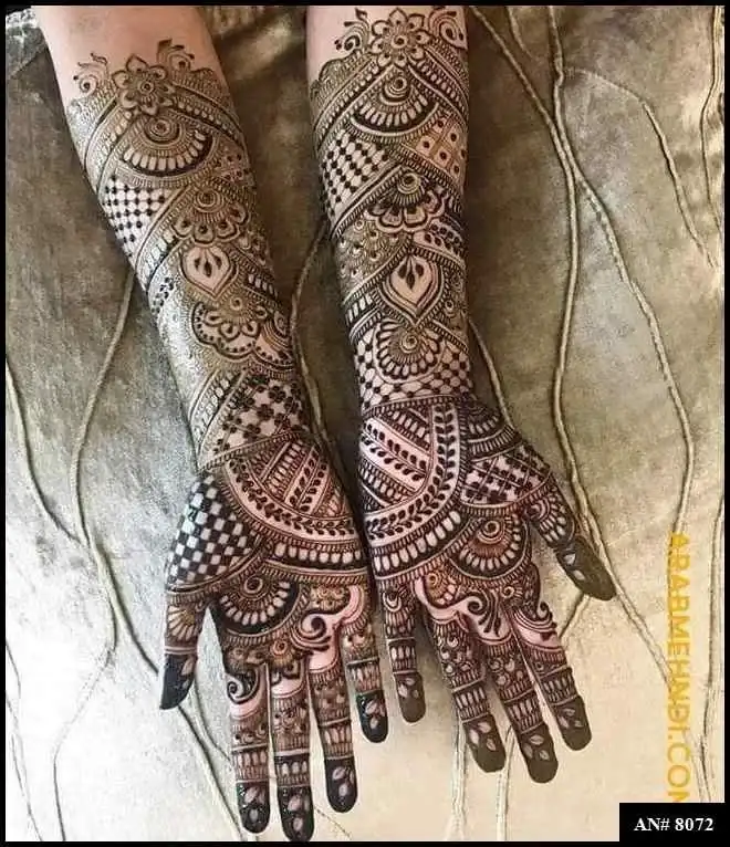 front full hand mehndi design