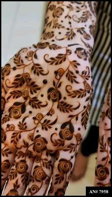 front full hand mehndi design
