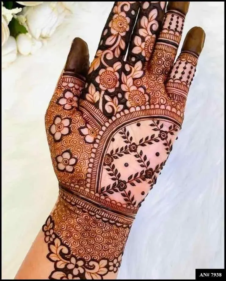 front full hand mehndi design