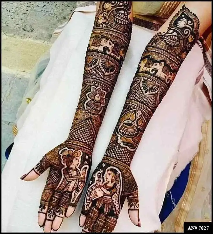 front full hand mehndi design