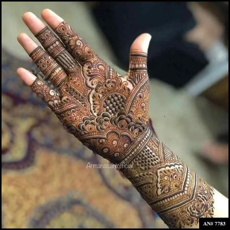 front full hand mehndi design