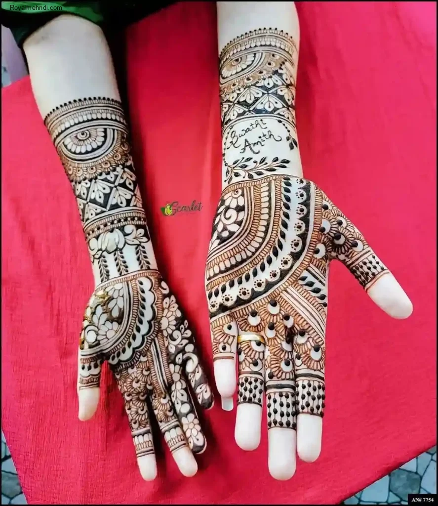 front full hand mehndi design