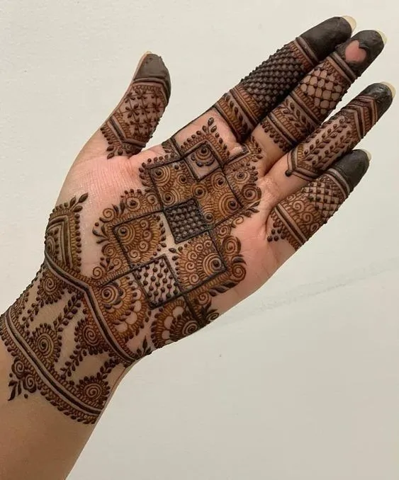 front full hand mehndi design