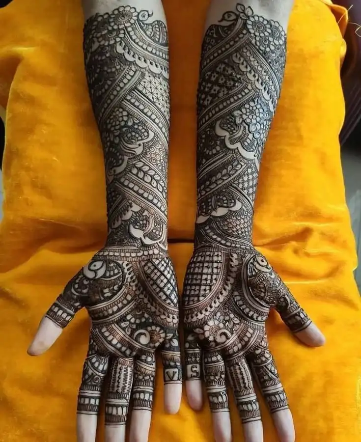 front full hand mehndi design
