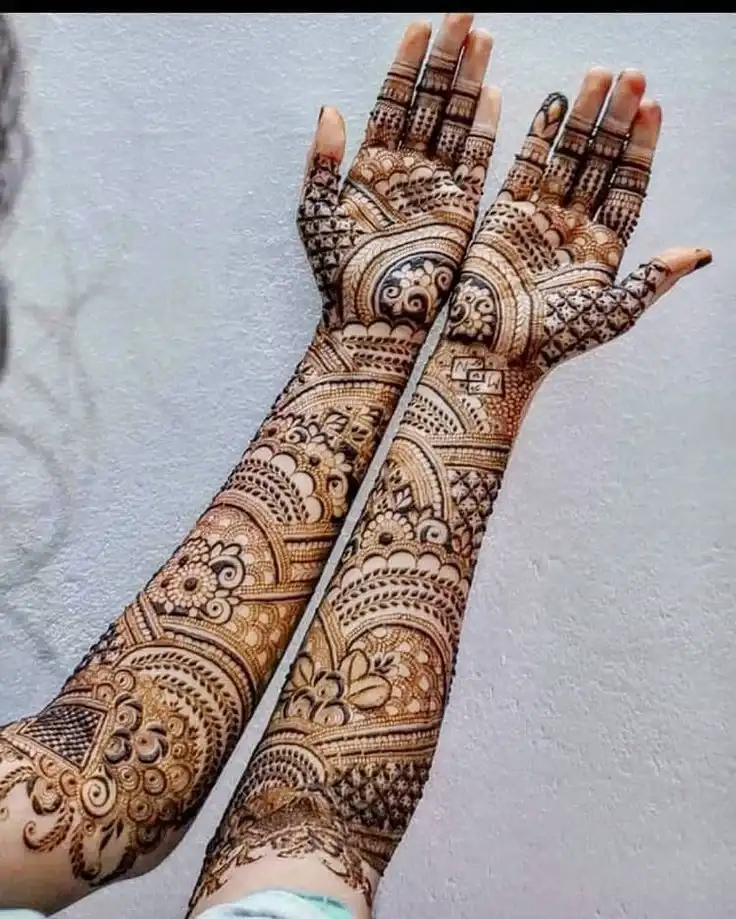 front full hand mehndi design