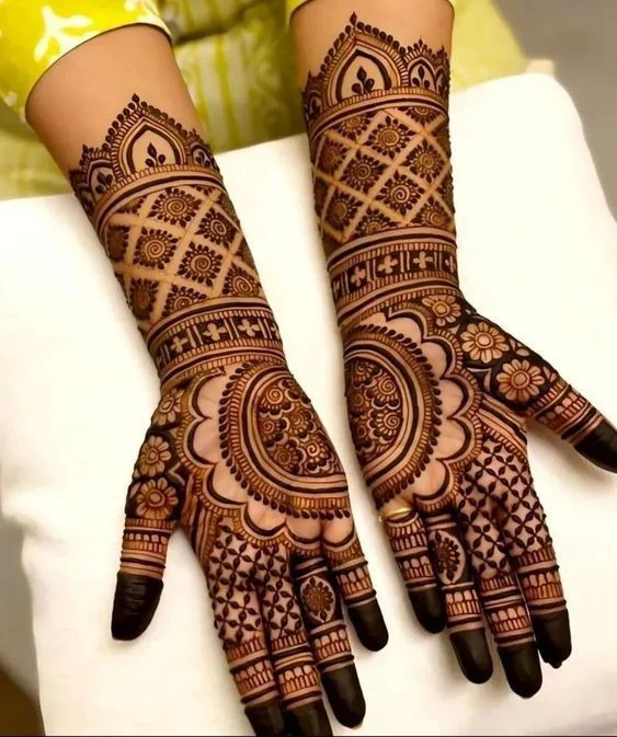 front full hand mehndi design