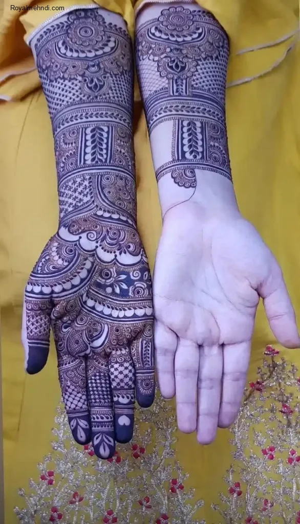 front full hand mehndi design