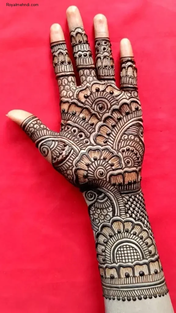 front full hand mehndi design