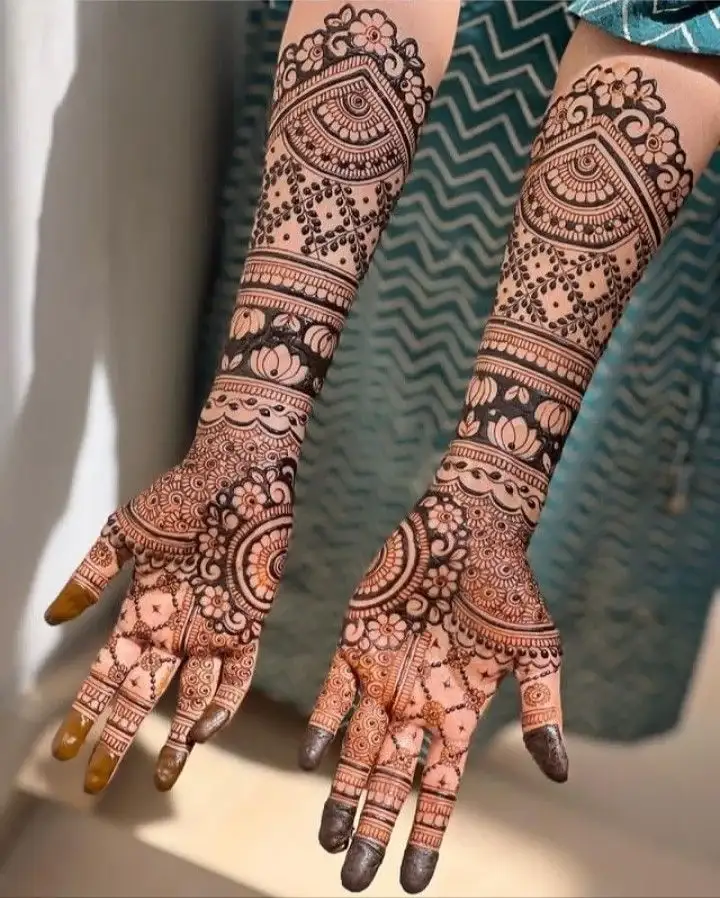 front full hand mehndi design