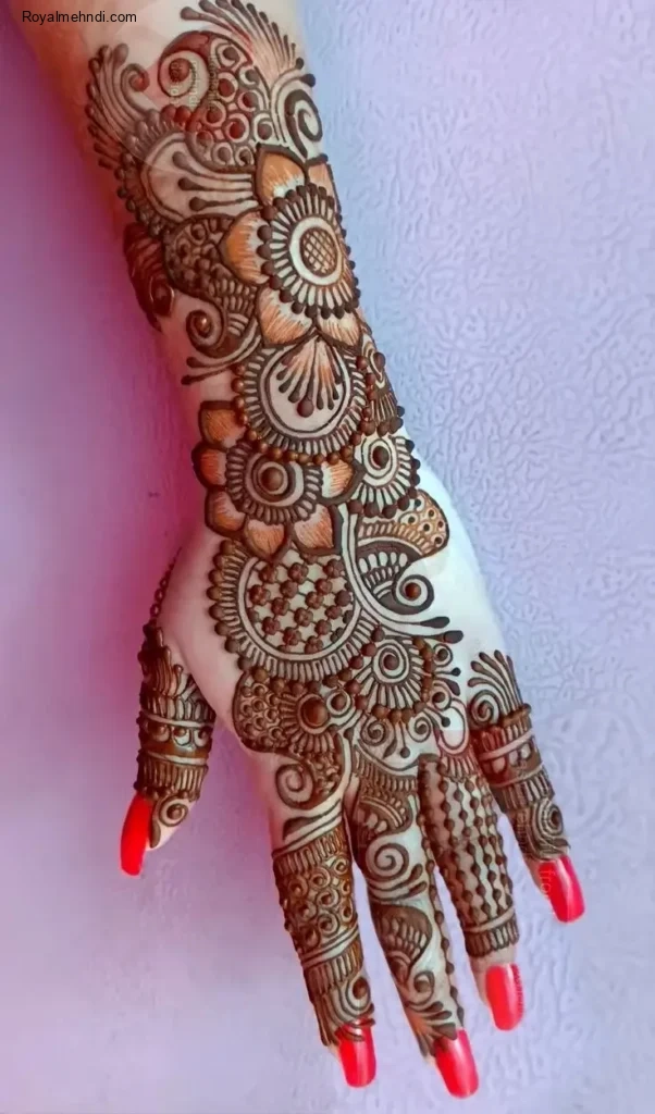 front full hand mehndi design