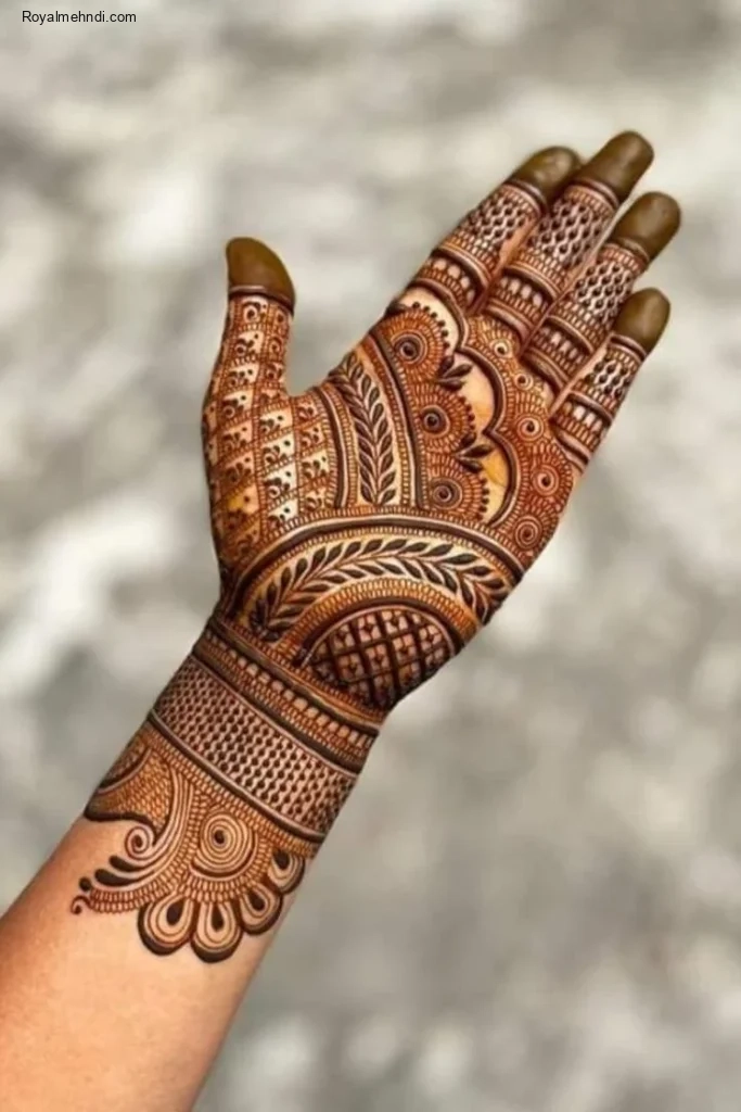 front full hand mehndi design