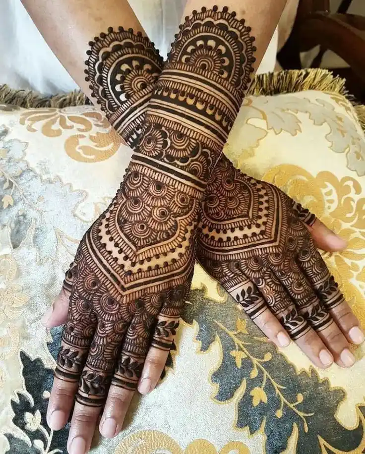 front full hand mehndi design