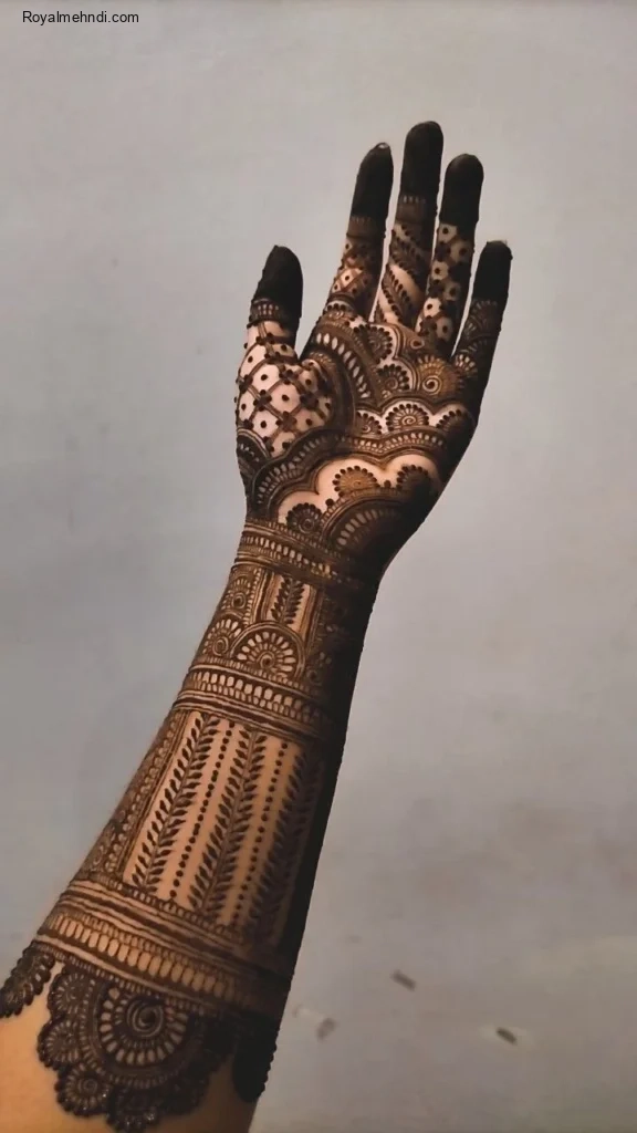 front full hand mehndi design