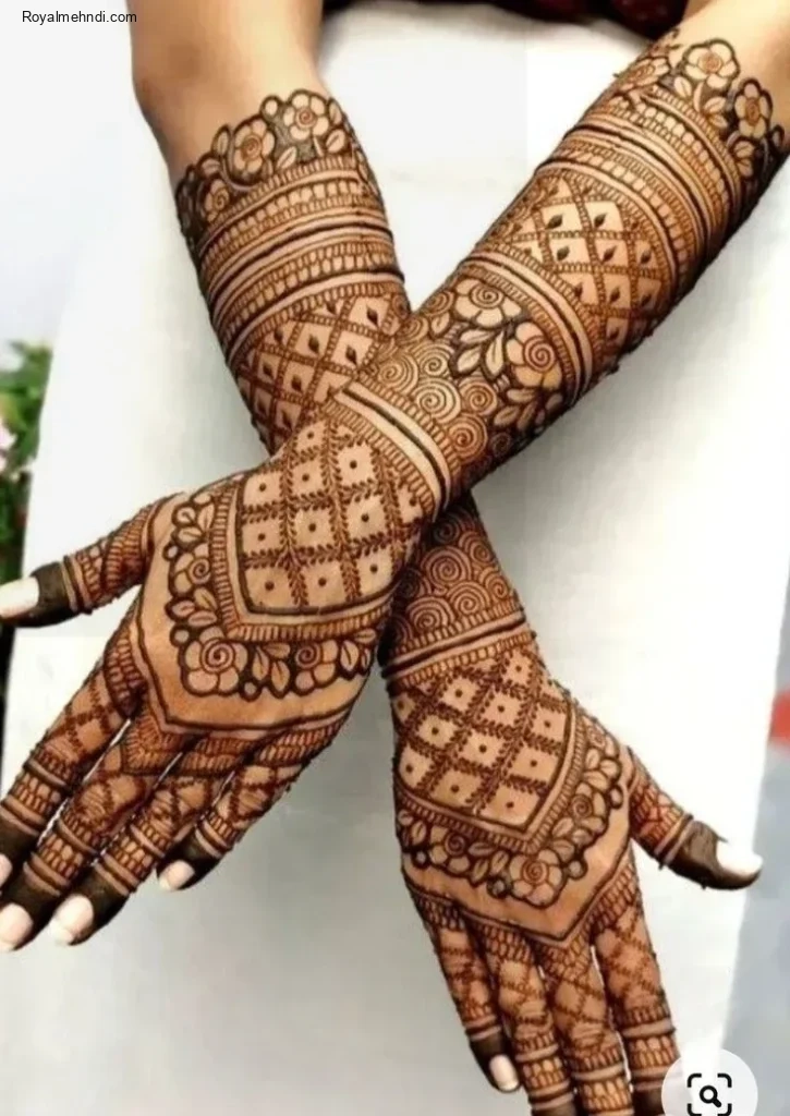 front full hand mehndi design