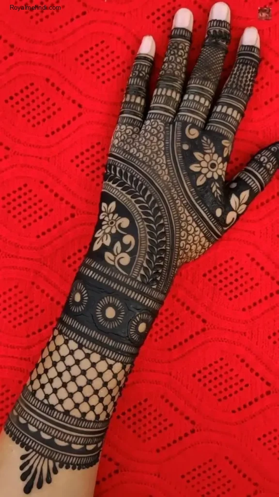 front full hand mehndi design