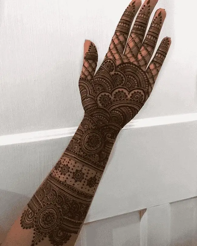 front full hand mehndi design