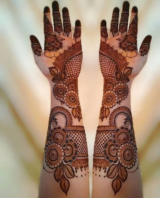 front full hand mehndi design