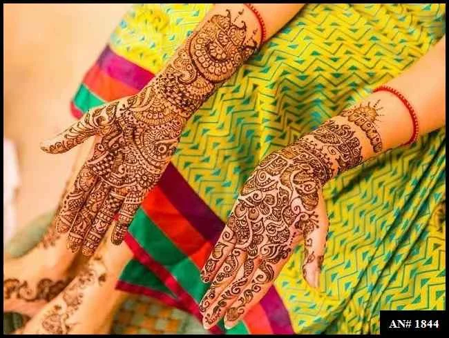 front full hand mehndi design