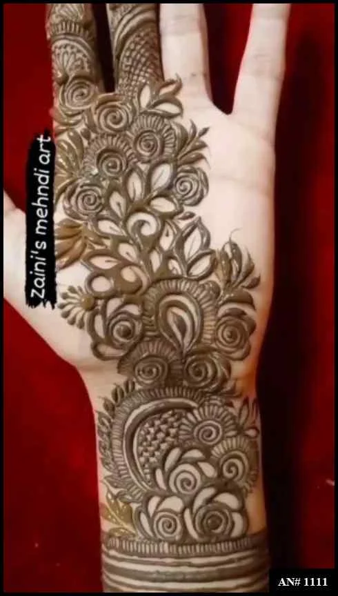 front full hand mehndi design