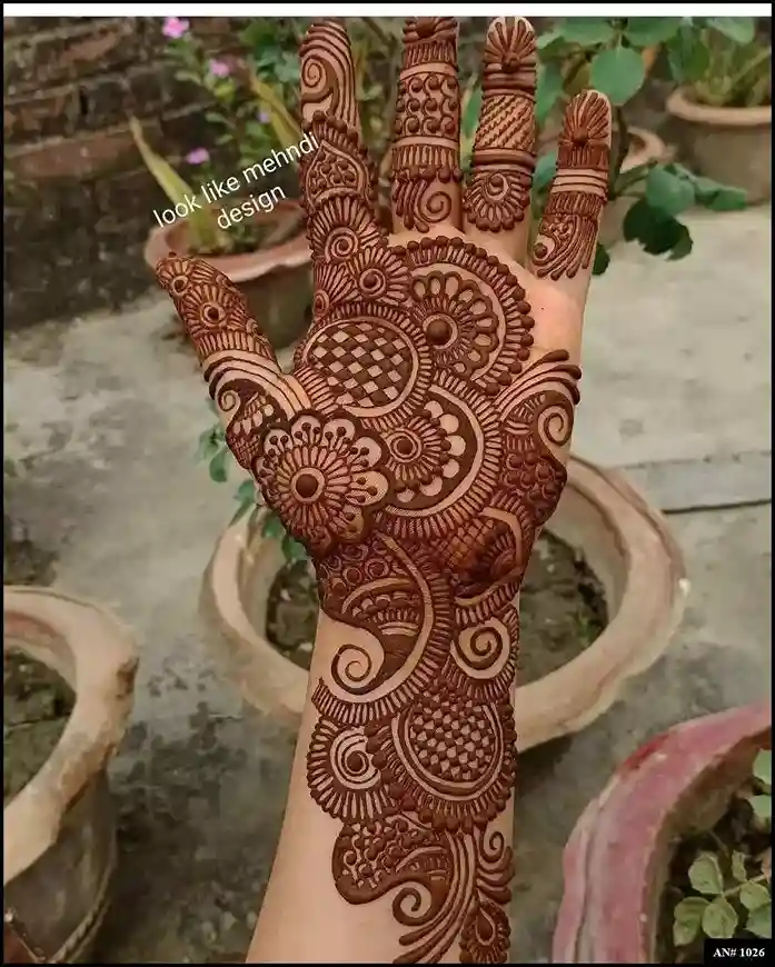 front full hand mehndi design